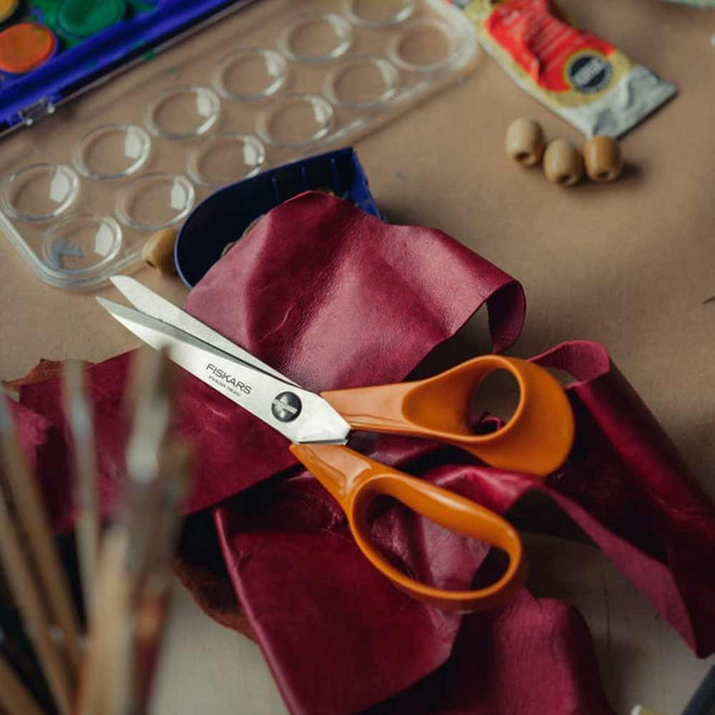 피스카스 다용도 정원용 주방용 가위 오렌지색 손잡이 18cm21cm25cm, 1개, 다용도주방용가위