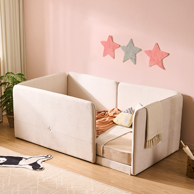 윌로우 오트밀 다비스 패브릭 저상형 데이베드 어린이침대 SS