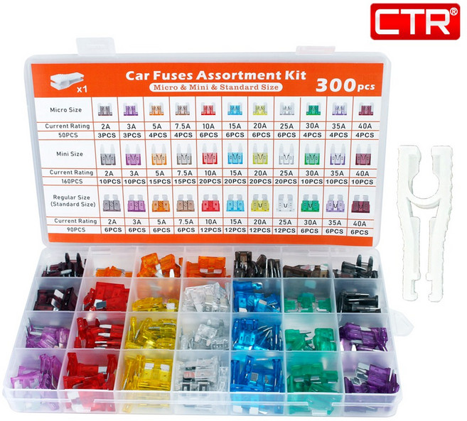 CTR 자동차 휴즈 세트 차량 퓨즈 예비 신형 미니 표준 LP fuse 화물차 박스 300P