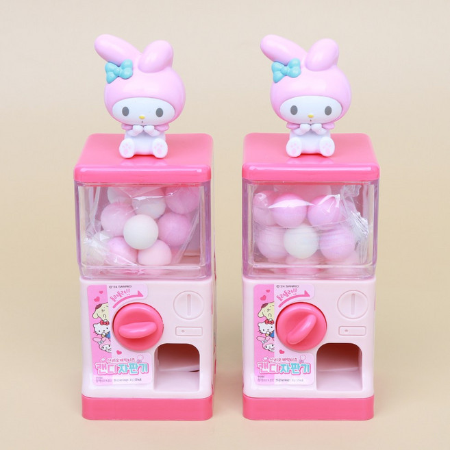 산리오 캐릭터즈 달콤한 캔디가 나오는 귀여운 피규어 완구 자판기 2P 1세트, 2개, 마이멜로디