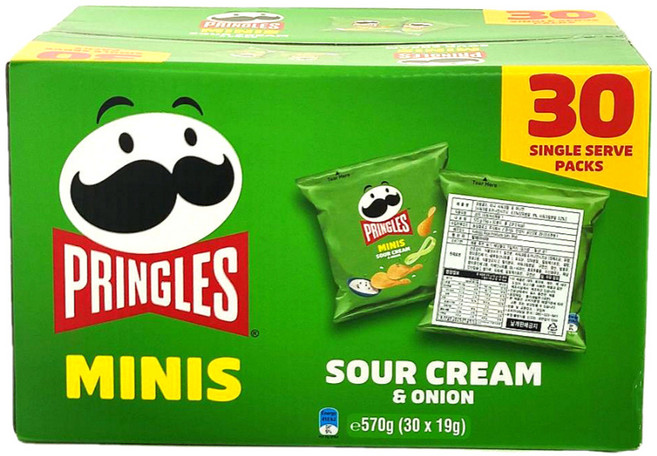 프링글스 미니 사워크림 & 어니언, 19g, 30개