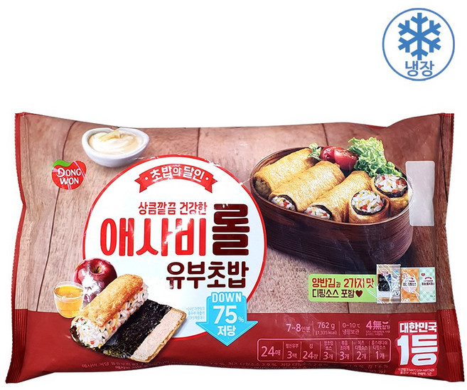 동원 애사비 저당롤유부초밥, 1개, 762g