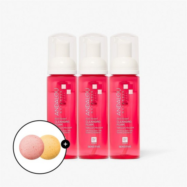 천송이 로즈 클렌징폼 163ml 3개 + 스펀지 1개