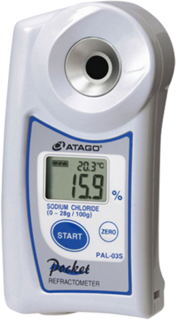 PAL-03S 휴대용 디지털 염도계 salt meter Refracto 농도계 식품염분계 음식용 식당용 염도 염분측정기 염화물 PAL03S ATAGO 아타고 아타고, 1개