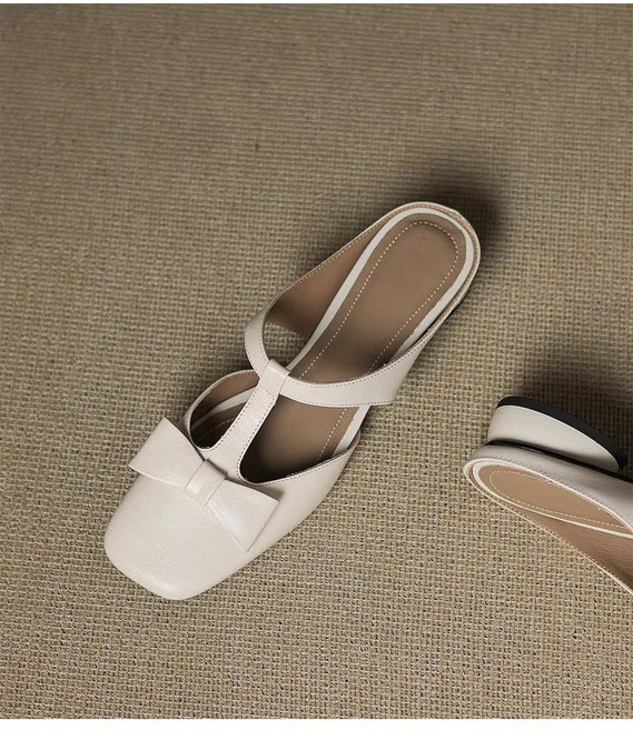 Sorpci 여성 양가죽 스트랩 샌들 심플한 스타일의 슬리퍼