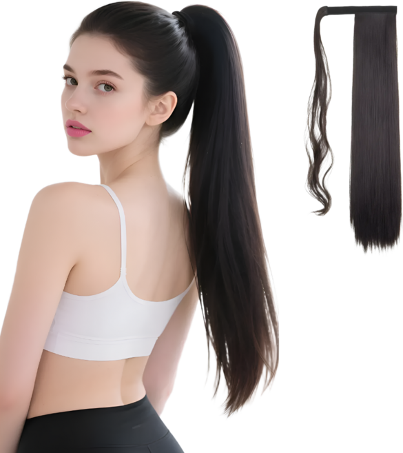 피에스컴퍼니 포니테일 가발 긴 생머리 묶음가발, 내츄럴브라운, 1개