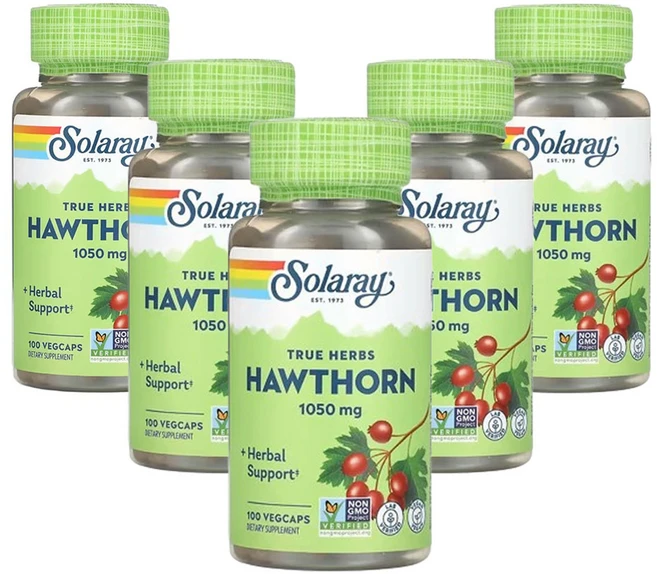 솔라레이 트루 허브 산사나무 1 050mg 100베지캡슐(캡슐당 525mg), 5개, 100정 - 쿠팡