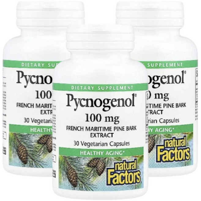 내추럴팩터스 호팍사 피크노제놀 Pycnogenol 100mg 30정 3개