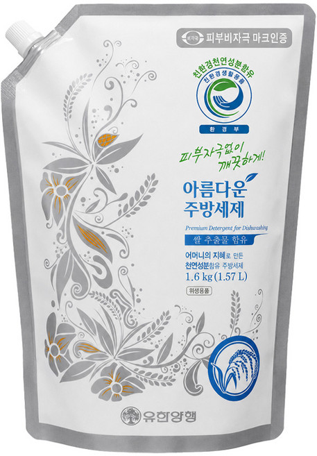 아름다운주방세제 쌀추출물 리필, 1.57L, 1개