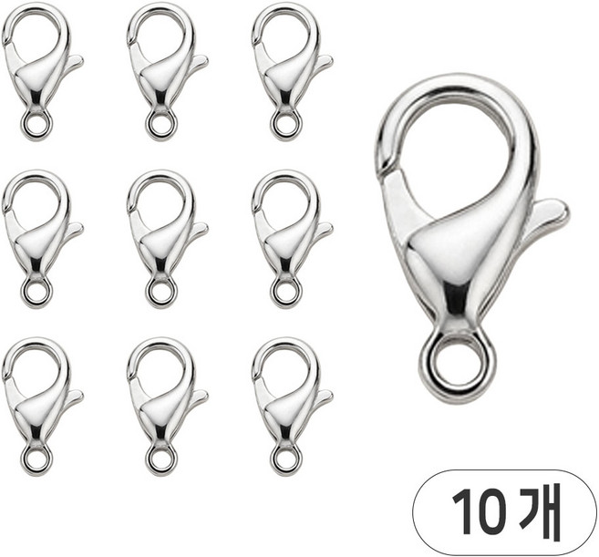 개고리 게고리 랍스터고리 열쇠고리부자재, 10개, 랍스터 개고리 14mm