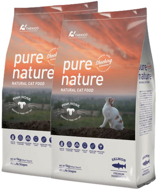 퓨어네이쳐 캣 치석제거 고양이사료 연어, 2kg, 2개