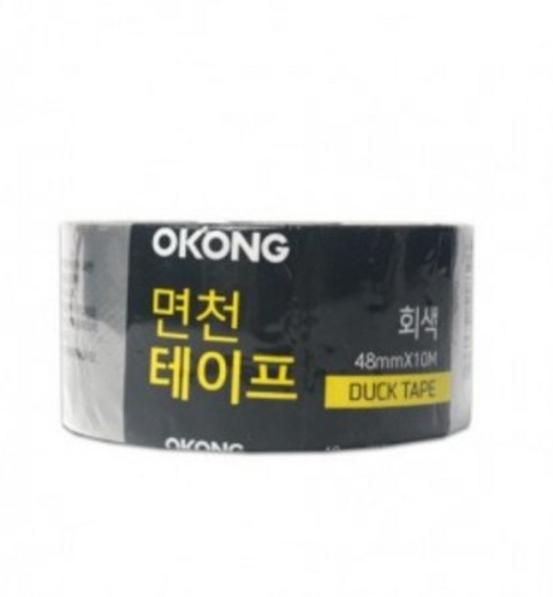오공 포장용 면천테이프 회색 48mmX10M 절단 포장 면사처리 강력 접착력, 1개