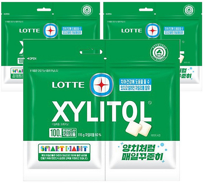 롯데 자일리톨 껌 오리지날 115g 리필 x 3개
