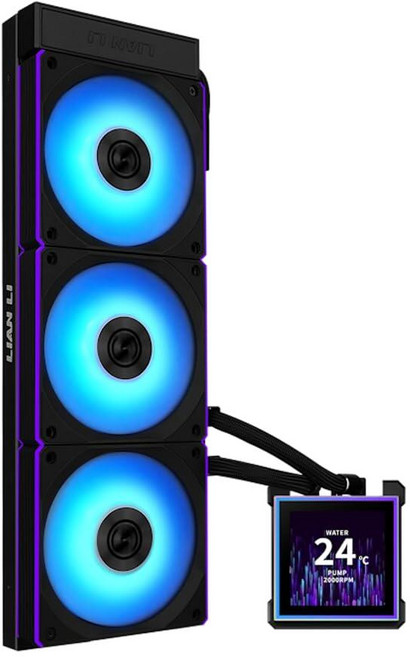 리안리 하이드로시프트 II-S LCD 360 액체 CPU 쿨러 - 3.4인치 IPS LCD 정사각형 화면 - 데이지 체인 - 저소음 - 인텔 L, 3.4" Square LCD