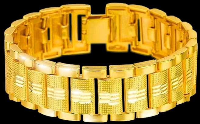 18k압축도금 넓이 1.6cm 경량 할로우제작 남성 팔찌 맨즈스퀘어