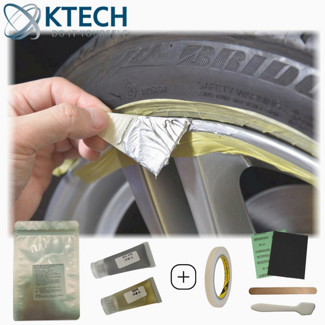 자동차 휠도색 리얼알루미늄퍼티 빠데 휠페인트 복원 깊은상처 휠긁힘 스크래치기스제거 차량용, 리얼알루미늄퍼티 (휠복원용), 1세트