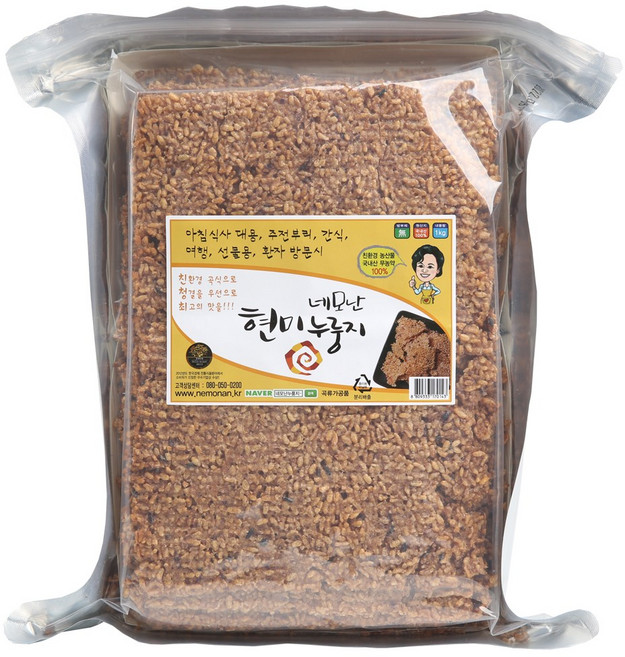 삿갓유통 온가족이 좋아하는 부드러운 수제 무농약 현미누룽지, 1kg, 1개