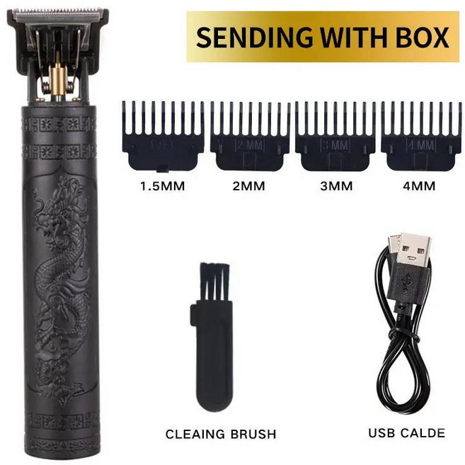 무선 전기 헤어 클리퍼 수염 면도기 남성용 커팅 이발 스타일, 02 Black Dragon, 01 Black Dragon