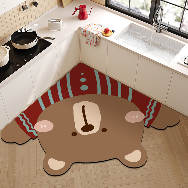 L120*120 CM부드러운 규조토 주방 매트 미끄럼 방지 내오염성