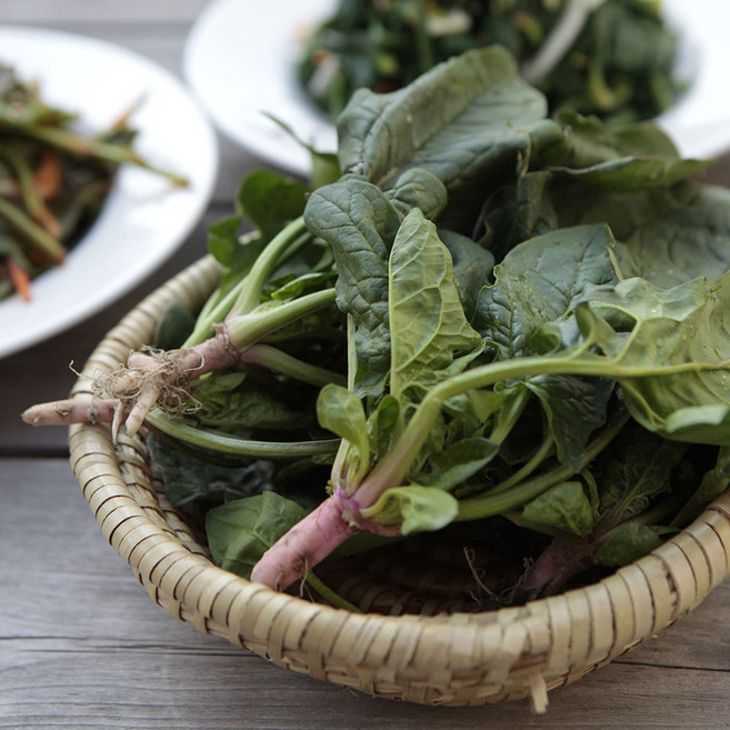 해풍맞고 자란 남해 섬초 보물초 달큰한 시금치 노지 당일수확, 3kg, 1박스