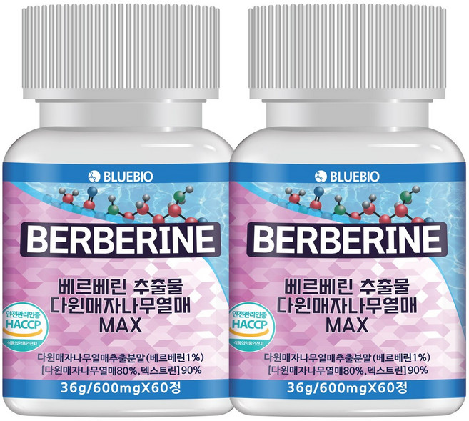 베르베린 추출물 다윈매자나무열매 MA0mg, 2개, 60정
