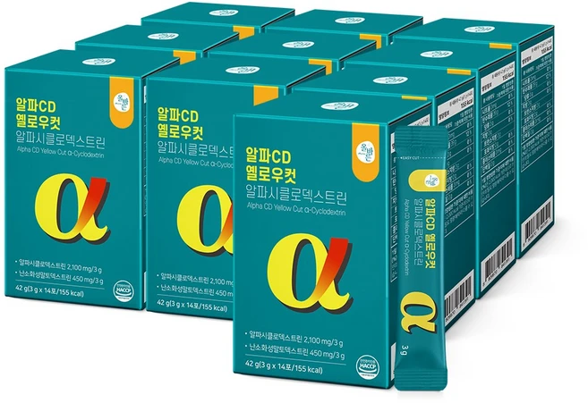 알파CD 옐로우컷 알파시클로덱스트린, 10박스, 42g - 쿠팡