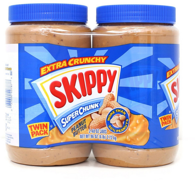 스키피 크런치 땅콩버터, 1.36kg, 2개