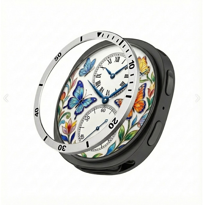 갤럭시워치8 호환 타임 메탈 베젤링, 실버