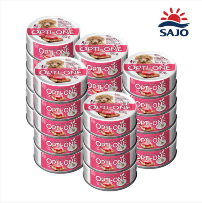 사조옵티원 사조 순살 닭고기 애견 간식캔, 참치 + 오트밀 혼합맛, 90g, 24개