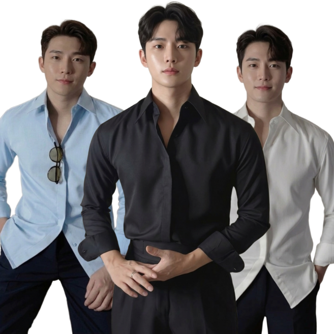 Elue 남성 정장 와이셔츠 포멀과 기본 캐주얼 사이 데일리 룩