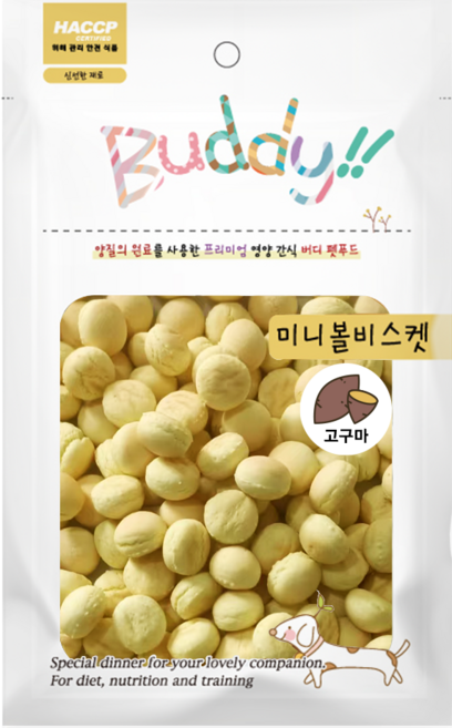 버디 강아지간식 미트볼 비스켓, 고구마맛, 50g, 10개