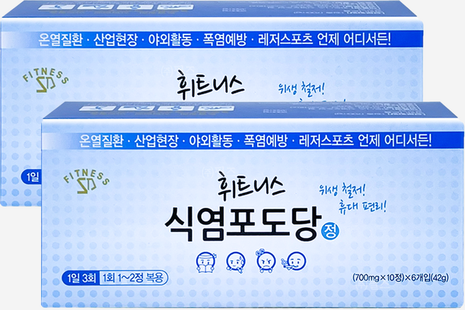 휘트니스 식염 포도당 총120정 60정 X 2박스, 2개