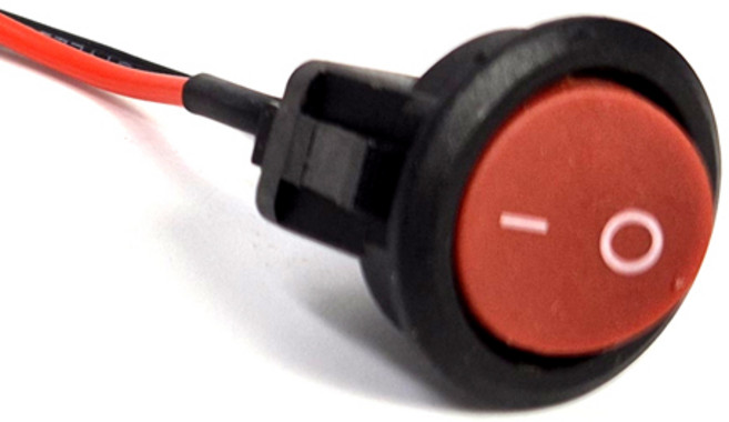 차량용 자동차 소형 스위치 전기 전원 버튼 똑딱이 토글스위치 터치스위치, 1개, 레드