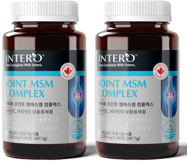 인테로 조인트 엠에스엠 1500 MSM 무릎 관절 연골 캐나다 + 사은품 증정, 2개
