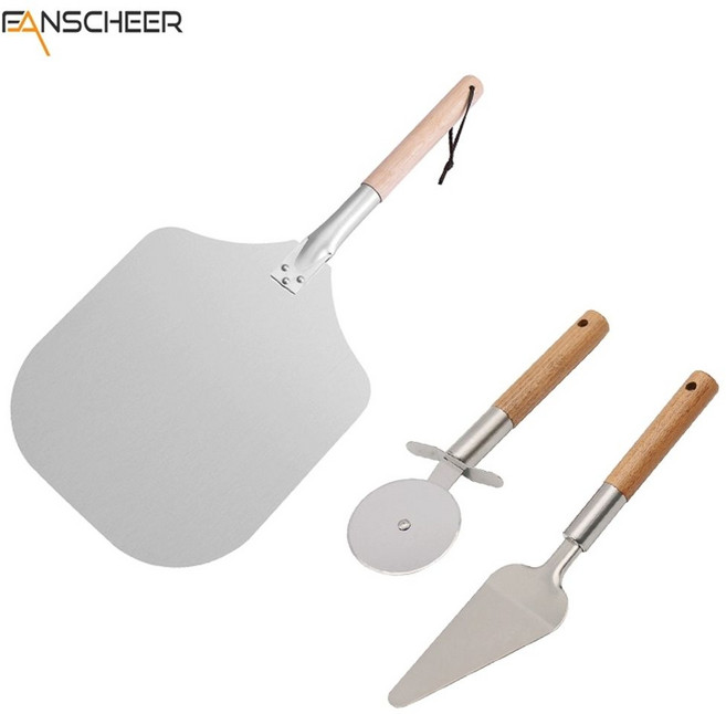화덕 오븐 베이킹 나무 화덕피자 업소용 패들 손잡이 긴손잡이 주방 삽 이탈리안, L. 작은 12 인치 스타일 3 섹션 스퀘어