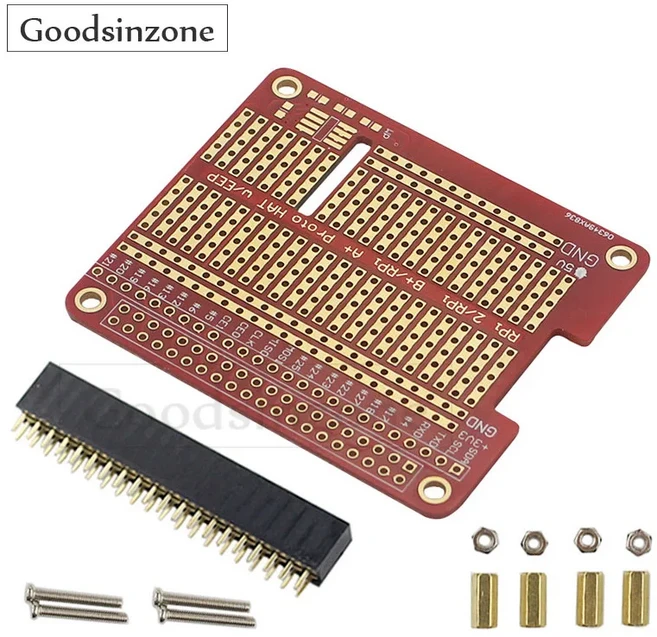 호환 프로토타입 브레이크아웃 DIY 브레드보드 PCB 실드 키트(라스베리 파이 4 3 2 B+ A+ GPIO Proto HAT, 01 GPIO Proto HAT