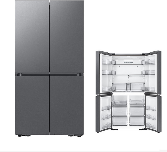 삼성 비스포크 AI 4도어 905L 냉장고 에센셜다크메탈 대용량냉장고 AI하이브리드 UV살균탈취(본사정품/안심배달/폐가전 수거 서비스)_RM70F90R2DD, RM70F90R2DD