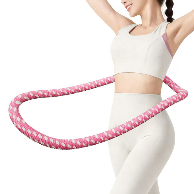 Tanit 스프링 훌라후프 고탄성 소프트 허리라인 뱃살 다이어트, 핑크, 1개, 1.5kg