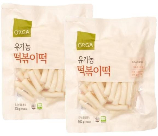 올가 유기농 떡볶이떡, 2개, 500g