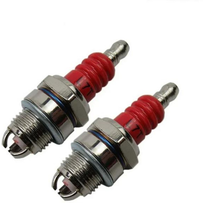 3면 폴 점화 플러그 L7T 2 스트로크 전극 가솔린 전기 톱 브러시 커터 엔진 2500 3800 4500 5200 액세서리 교체용, 2) 2pcs red