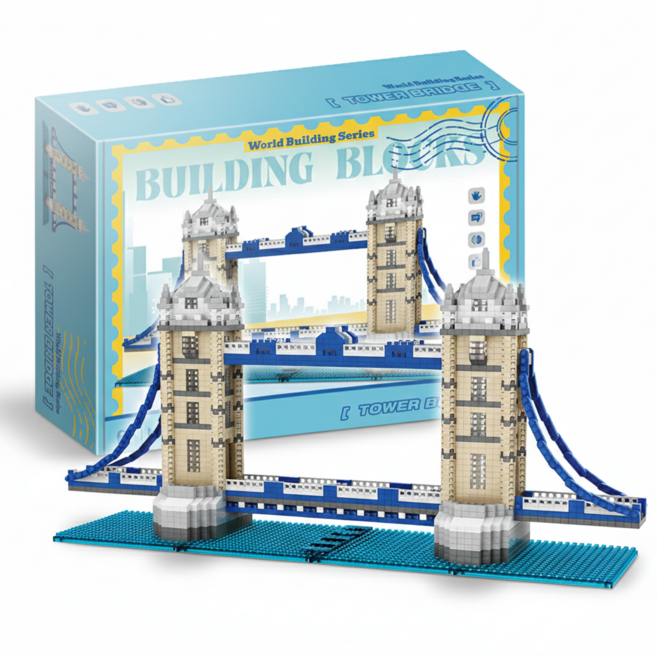 서플라이랩 랜드마크 나노블럭 8종 건축물 키덜트, 1개, 8타워브릿지