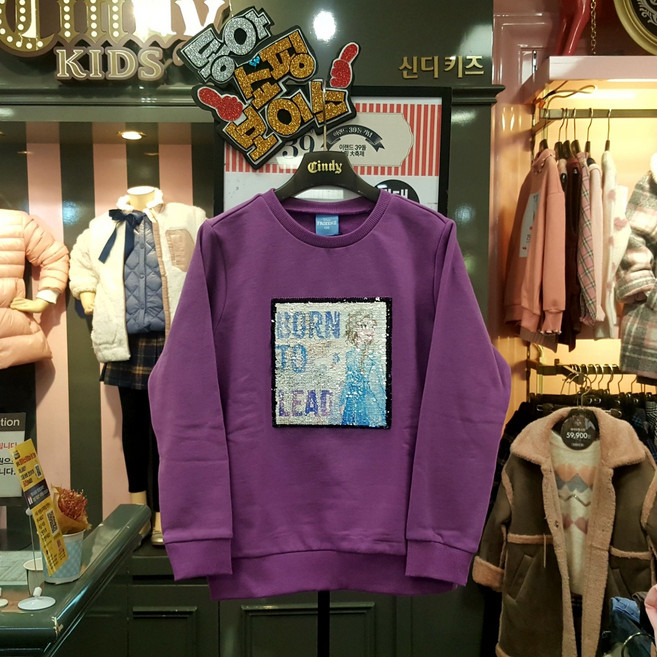 신디키즈 동아쇼핑점 여아"LOL 스팽글 티셔츠 서프라이즈 티 반전티"겨울왕국 더블시퀸 기모 맨투맨티셔츠