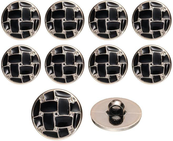 10개입 고급 엔틱 단추, 04.블랙체크(B400) 10개입