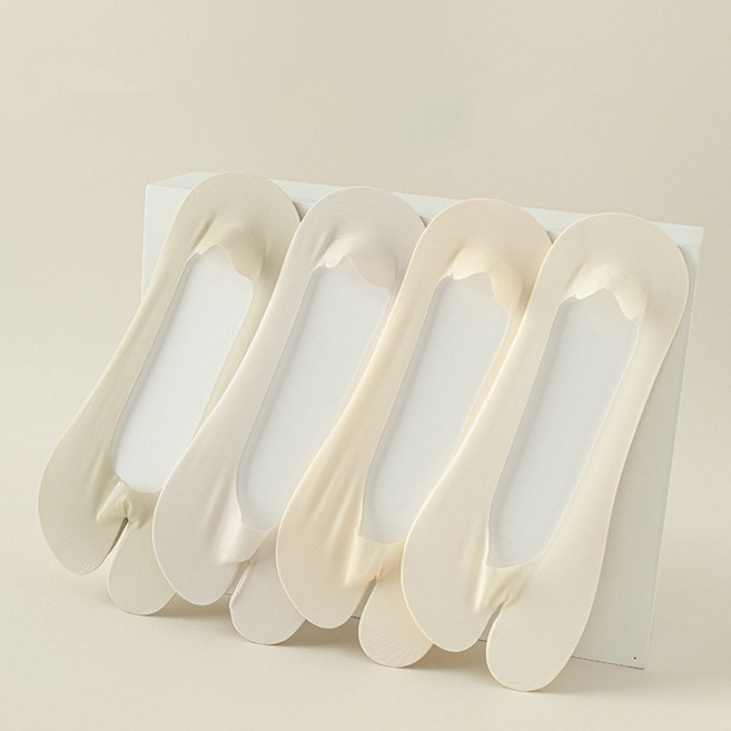 다이나토리 여성 시원한 논슬립 발가락 페이크삭스 4켤레