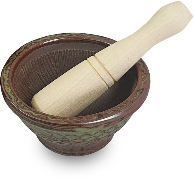 국산 분청 깨갈이 깨절구 마늘절구 미니 도자기절구, 1개