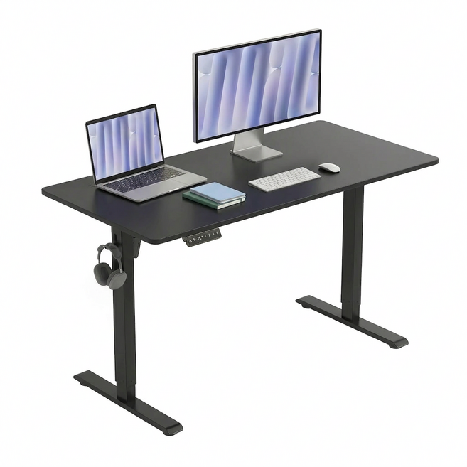 잔비오 전동 높이조절 책상 1200 1400 전동책상 스탠딩 모션데스크 컴퓨터책상 ZO1, 블랙