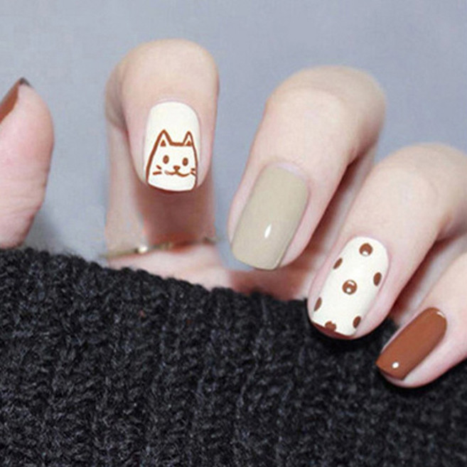 5월star 하트 케릭터 네일 스티커, 1개, 스티커 5세트