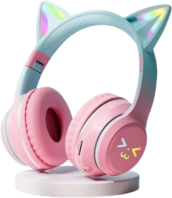 JODDDA 헤드폰 에어팟 귀엽다 고양이 귀 HIFI 입체 음향 효과 ENC 물리적 노이즈 캔슬링 고화질 음성, BT-618, 핑크색