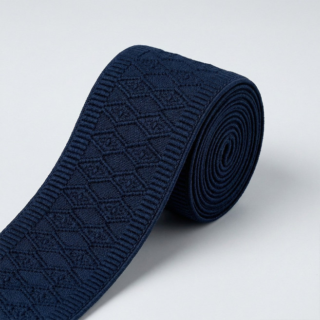 다이아 고무밴드 패턴 밴딩고무 의류 장식용 허리밴드 고무줄 1마 90cm, 1개, 네이비-5cm 1마