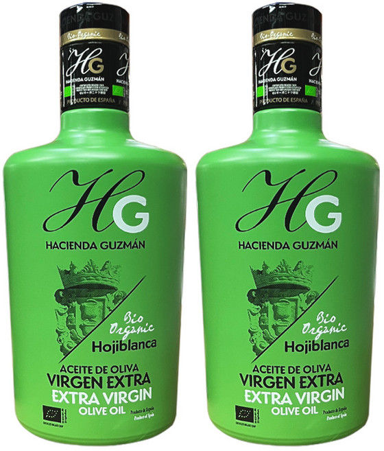 하시엔다구즈만 유기농 엑스트라버진 올리브오일 오히블랑카, 2개, 500ml